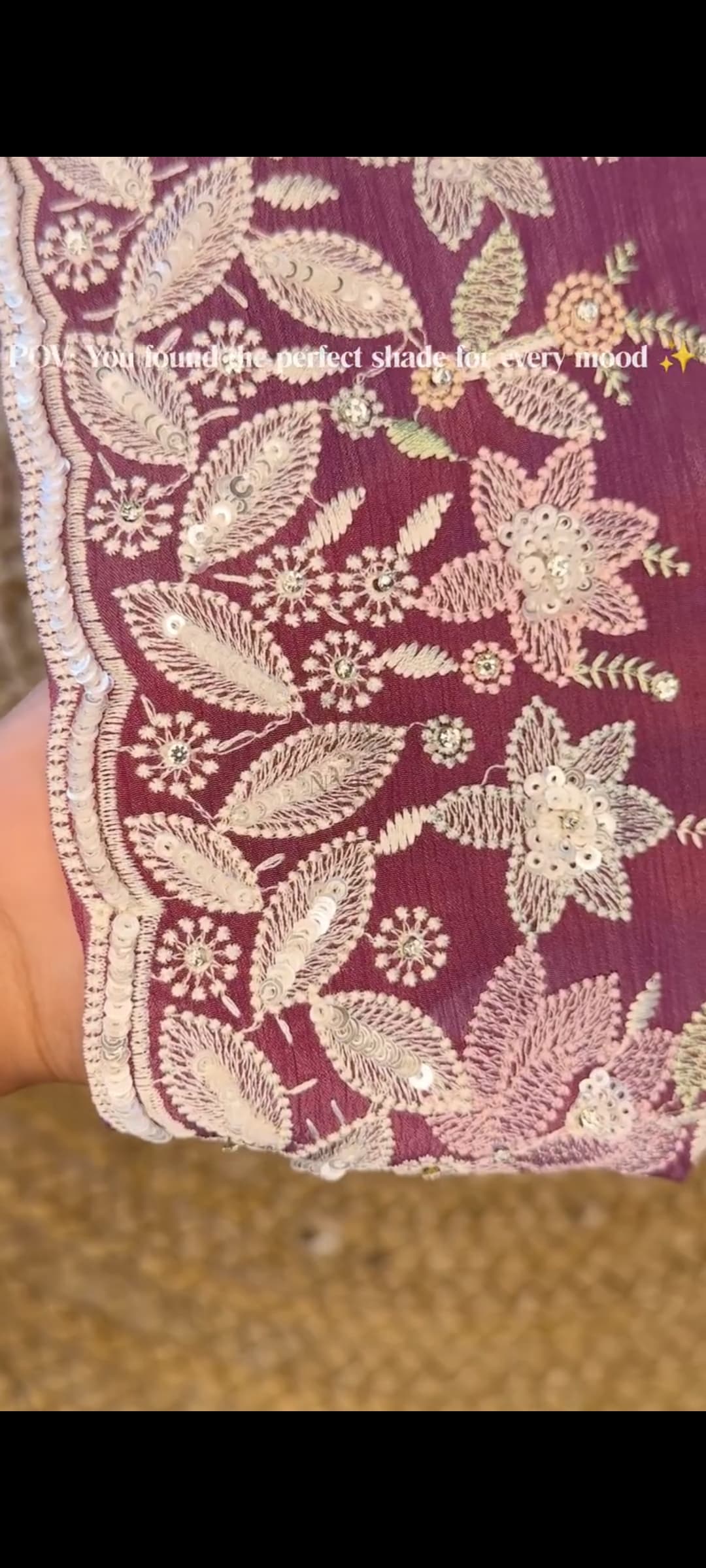 Red wine colour saree