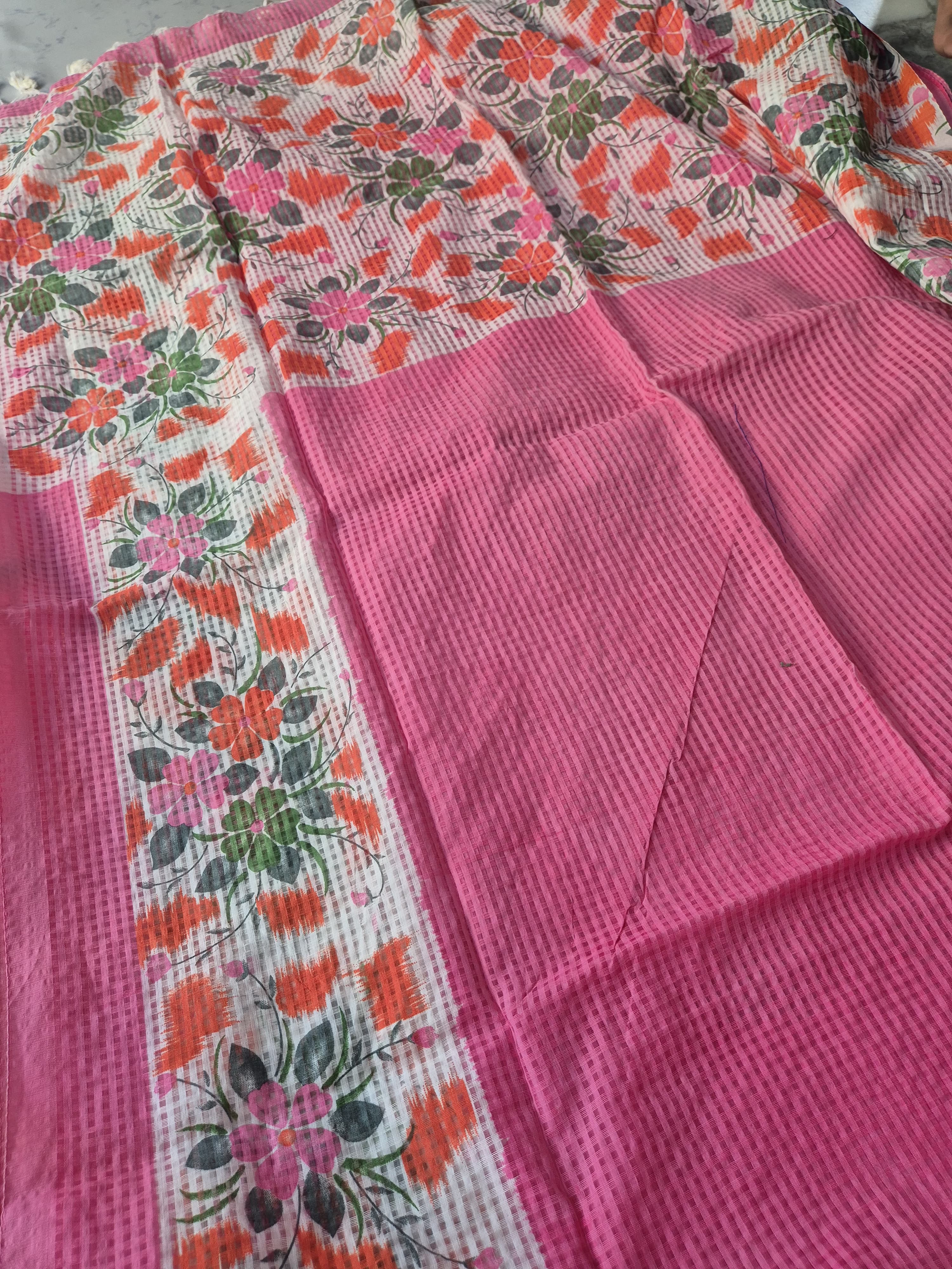 Kota style hand printed cotton sarees