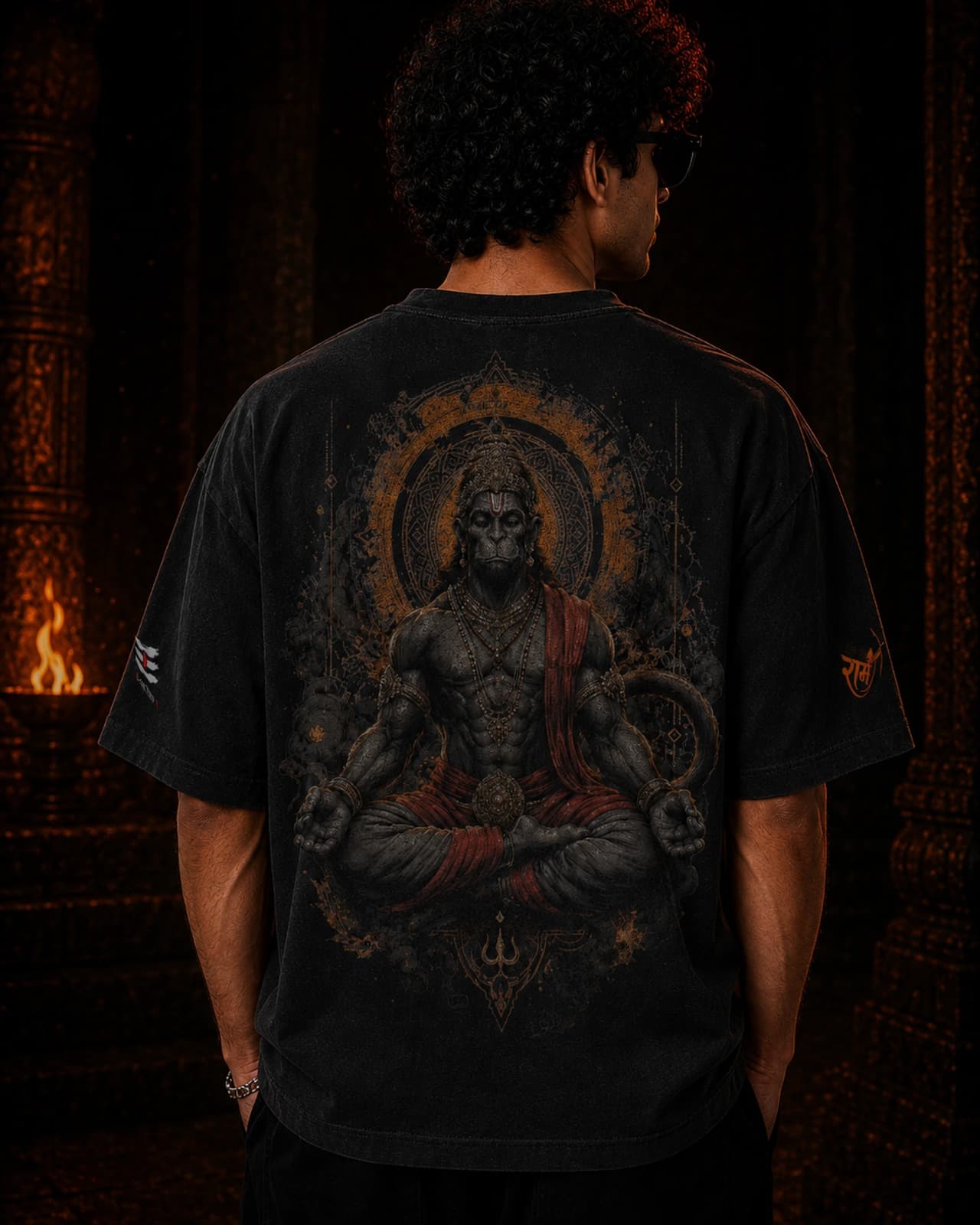Hanuman Ombre Wash Boxy Fit T Shirt | BhaariGear®